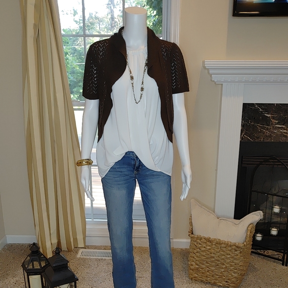 Kim Rogers Sweaters - KIM ROGERS BOLERO CARDIGAN SHRUG S